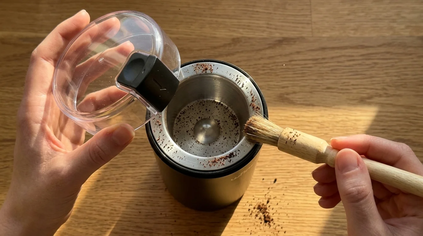 Wancle electric coffee grinder with pure copper motor, transparent lid and 60 g bean capacity